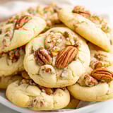 A plate of pecan cookies.